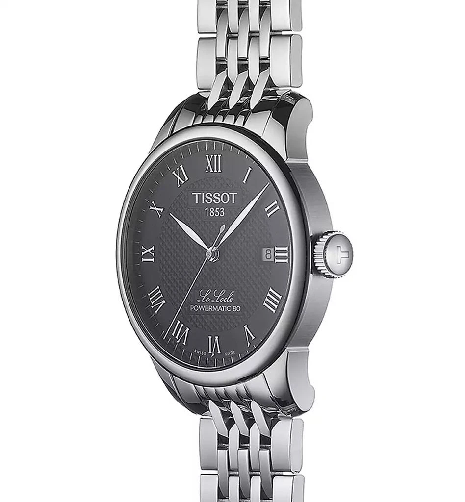 Tissot Men's Swiss T-Classic Le Locle Powermatic 80 Gray Stainless Steel Bracelet Watch 39.3mm 4
