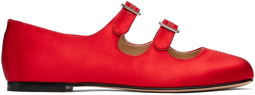 Sandy Liang SSENSE Exclusive Red MJ Double Strap Ballerina Flats 1