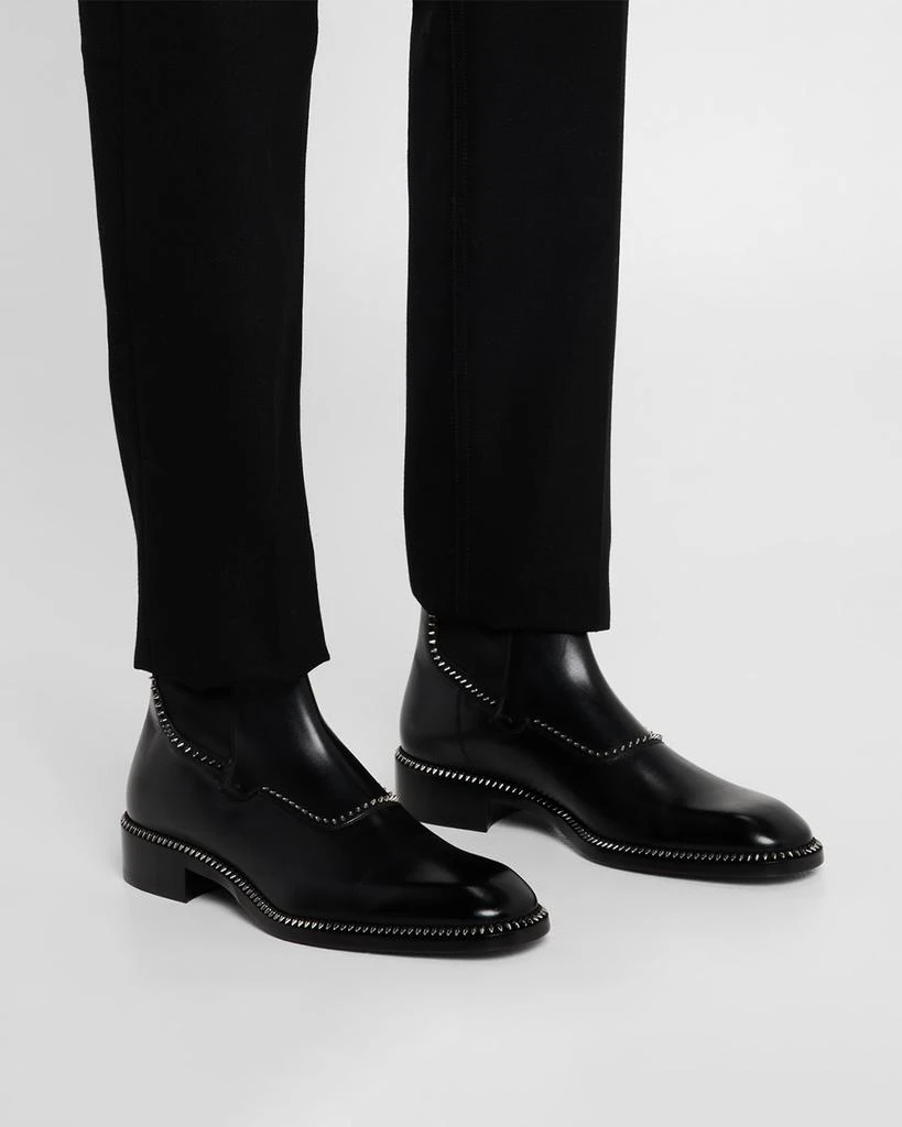 Christian Louboutin cocoriclou Black Leather Men\'s Boots Christian Louboutin Men Black Cocoriclou Studded Leather  main image 2