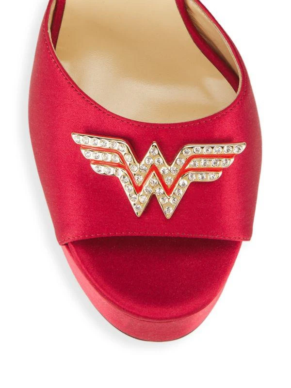 Nalebe Warner Bros X Nalebe Wonder Woman 130MM Silk & Crystal Platform Sandals 4