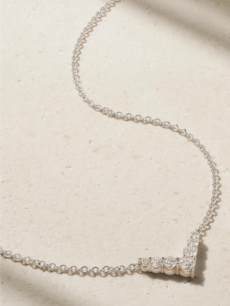 Melissa Kaye Aria V Mini 18k 白金钻石迷你项链