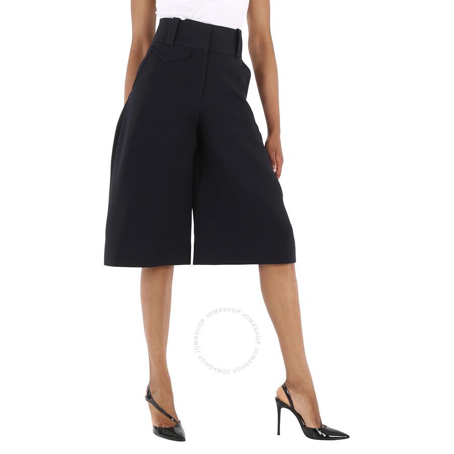 Burberry Ladies Wool Silk Wide-leg Culottes In Black