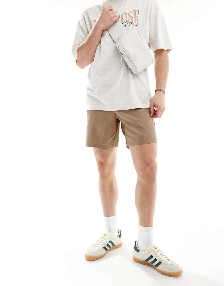 ASOS ASOS DESIGN slim chino shorts in stone 1