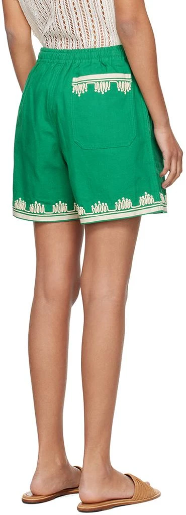 Bode Green Ripple Appliqué Shorts 3