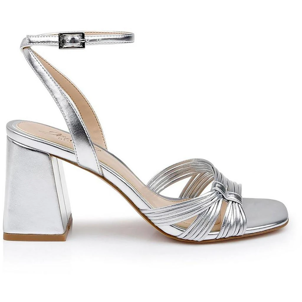 Badgley Mischka MICHELLE Womens Faux Leather Ankle Strap Block Heel 2