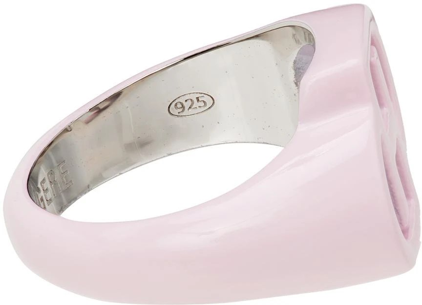 D'heygere Pink Logo Signet Ring 5