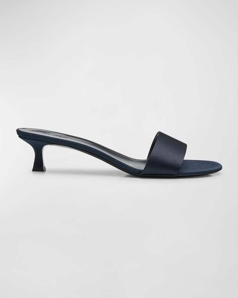 The Row Silk Kitten-Heel Slide Sandals 1