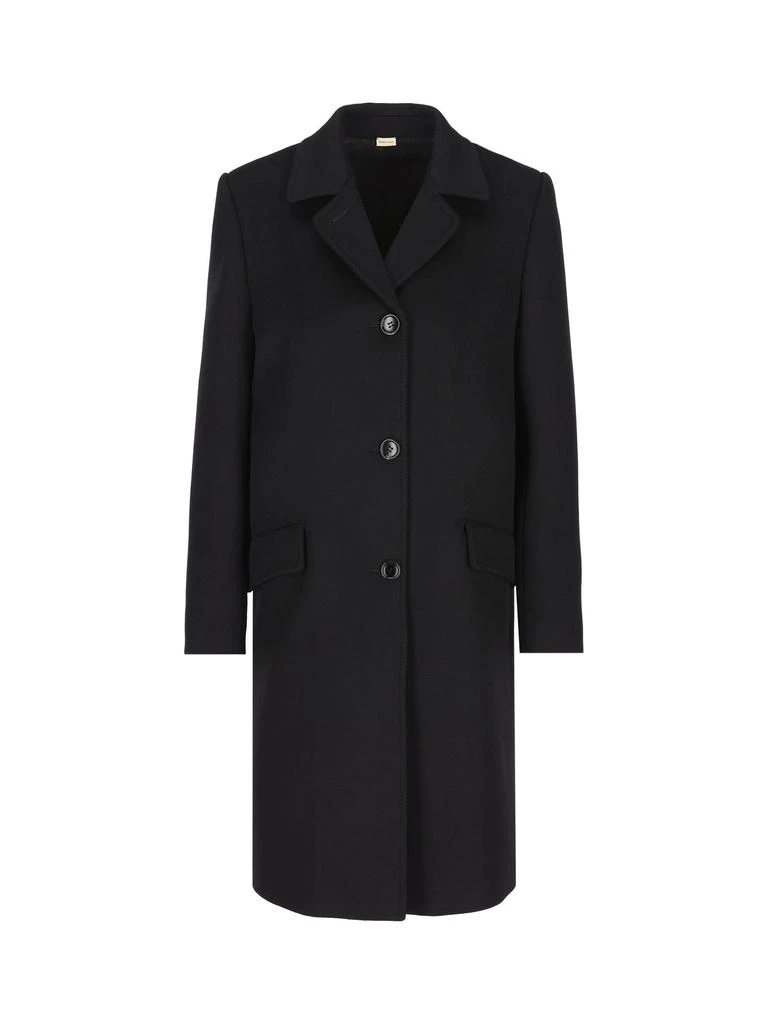 Gucci Gucci Single Breasted Logo Plaque Coat 1