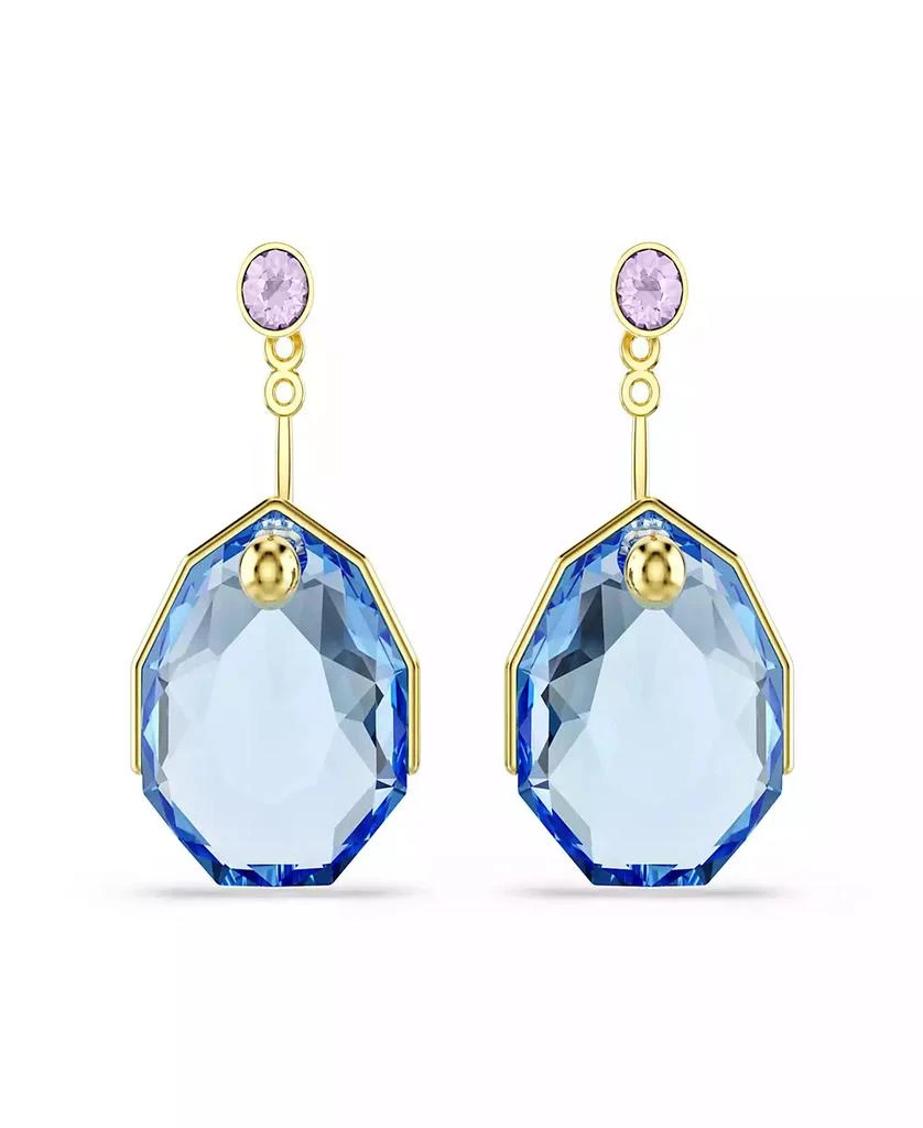 Swarovski Gold-Tone Plated Ice Blue Gema Earrings