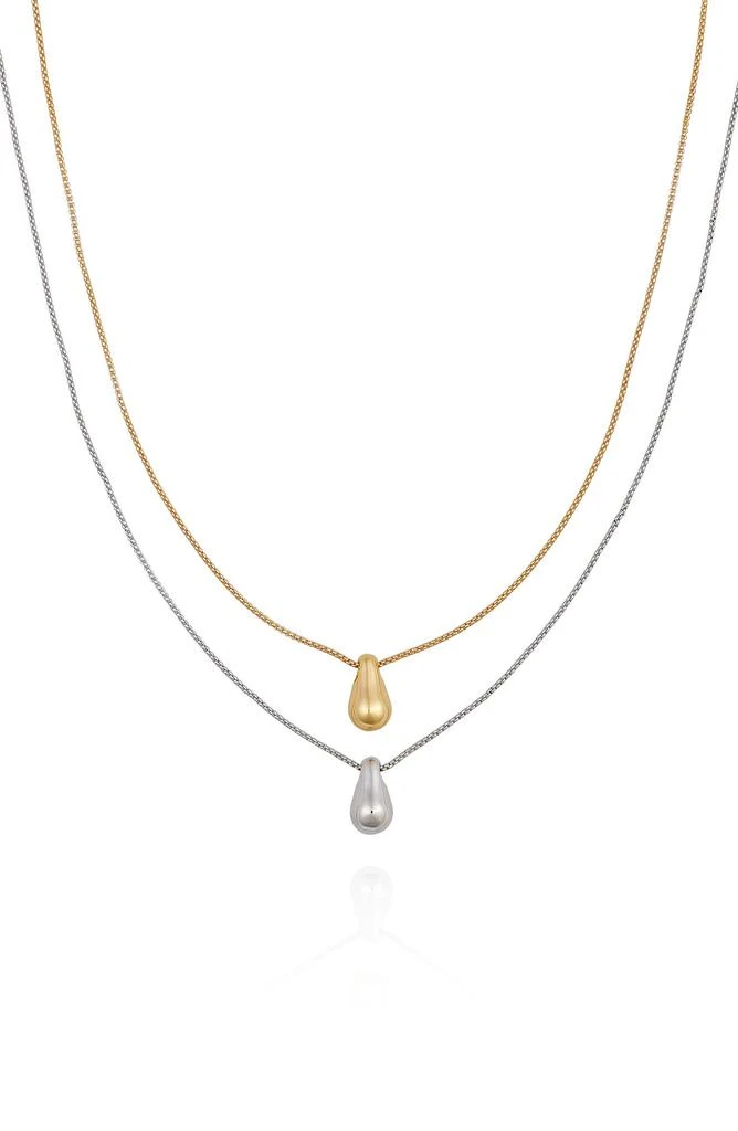Vince Camuto Two-Tone Teardrop Pendant Layered Necklace
