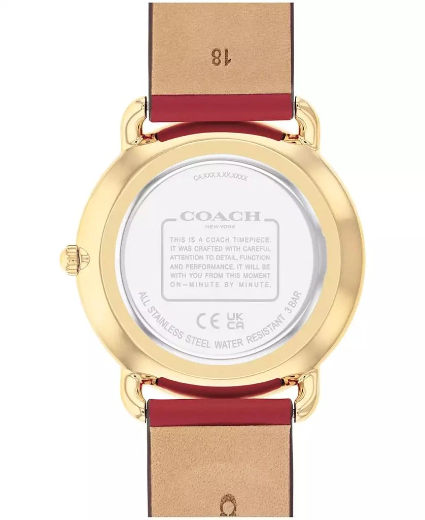 Coach Women's Elliot Red Leather Strap Watch 2