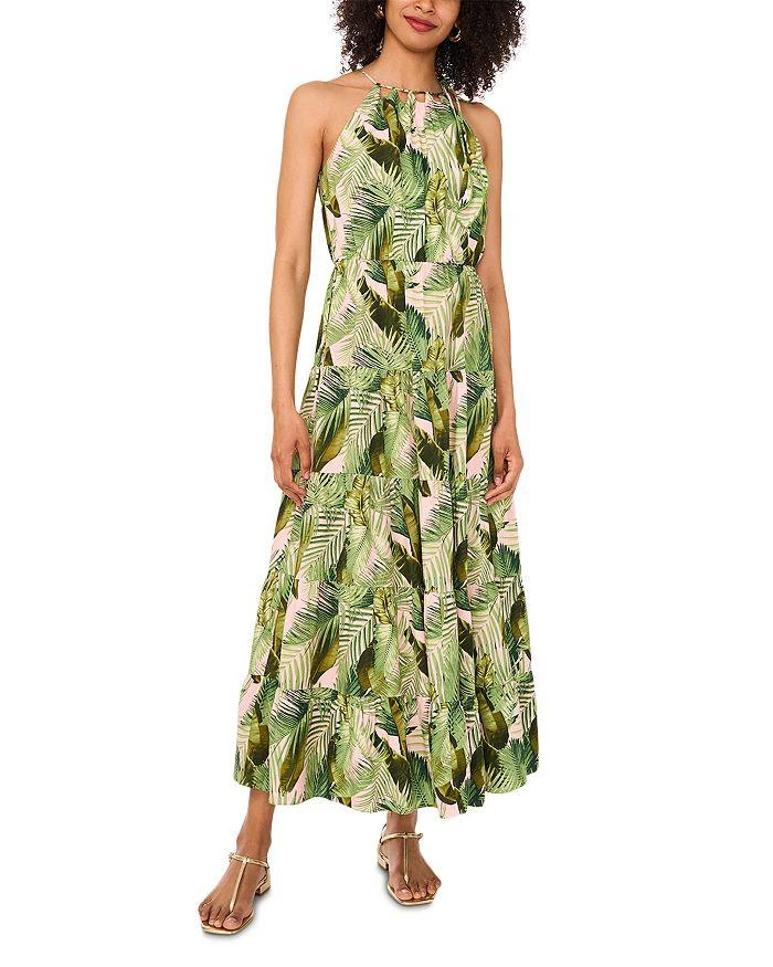 Vince Camuto Leaf Print Tiered Dress