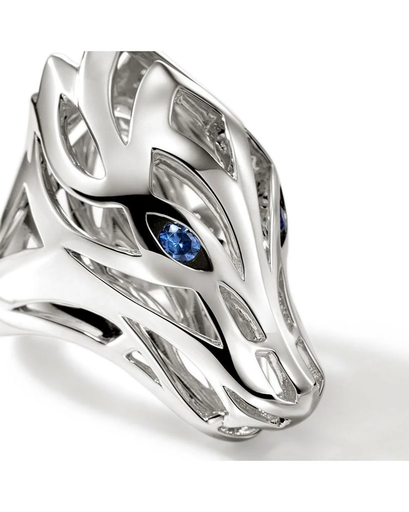 John Hardy Sterling Silver Blue Sapphire Sapphire Naga Saddle Ring 4