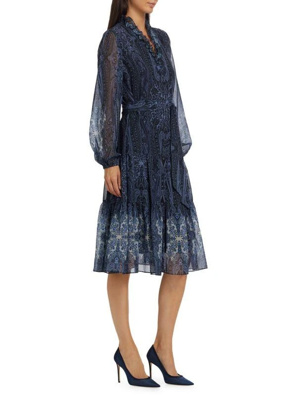 Kobi Halperin Verena Paisley Tie-Waist Midi-Dress 3