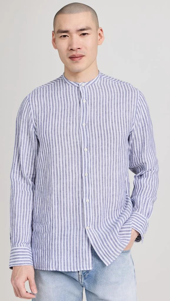 Officine Generale Gaston Linen Stripe Shirt 6