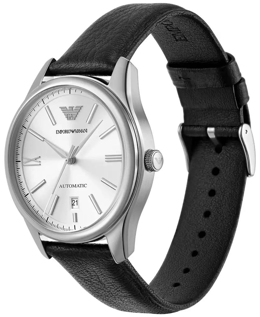 Emporio Armani Men's Automatic Black Leather Strap Watch 41mm 4