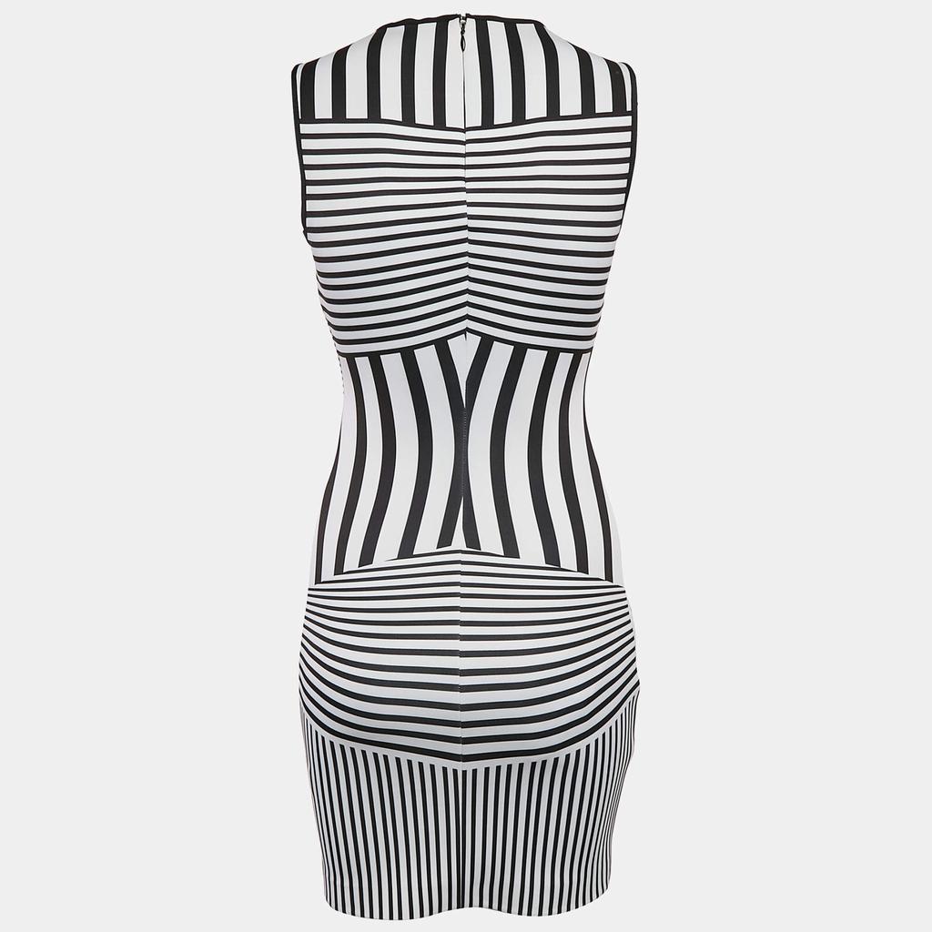 Clover Canyon Clover Canyon Black/White Stripe Print Jersey Bodycon Dress XS