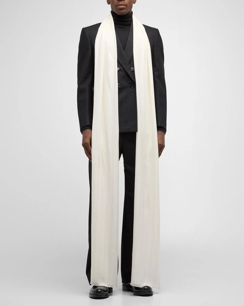 Yves Saint Laurent Men's YSL Striped Smoking Scarf 2