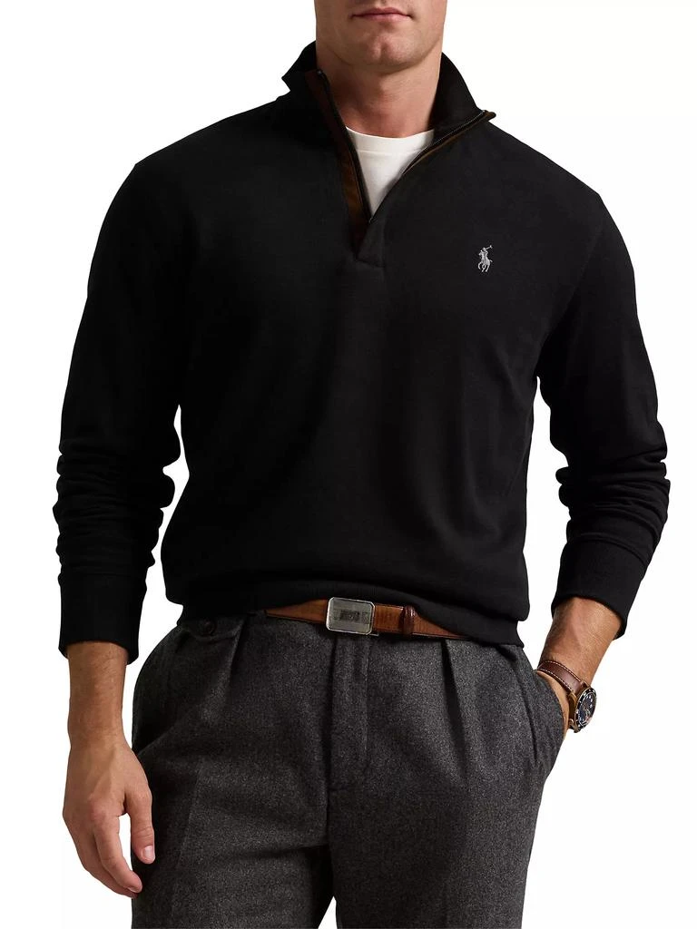 Ralph Lauren Cotton Long-Sleeve Quarter-Zip Sweater 1