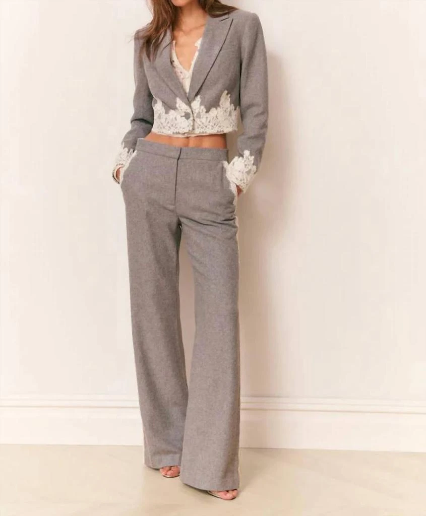 LOVESHACKFANCY Loveshackfancy - Icarus Cropped Lace Trimmed Blazer