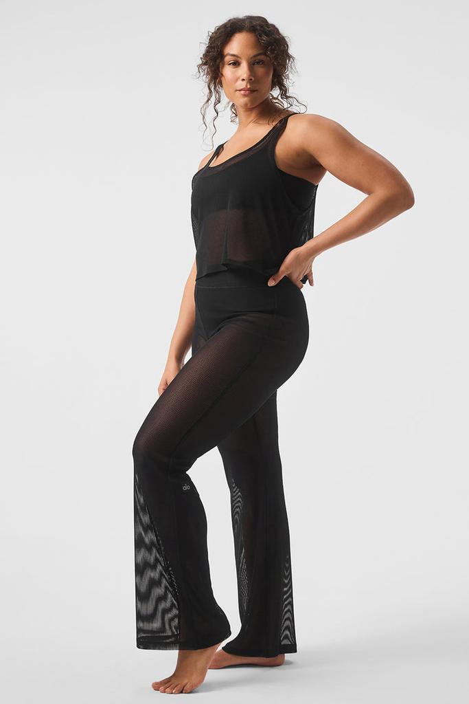 Alo Striped Mesh Tropical Tank ブラトップセット Alo Striped Mesh Tropical Nights Tank - Black - Outdoor Clothing