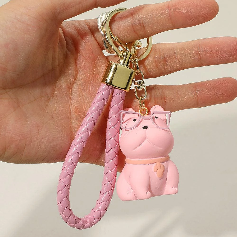 FASHNZFAB 12PCS - Cute Dog Braided Loop Keychains Bag Charms 3