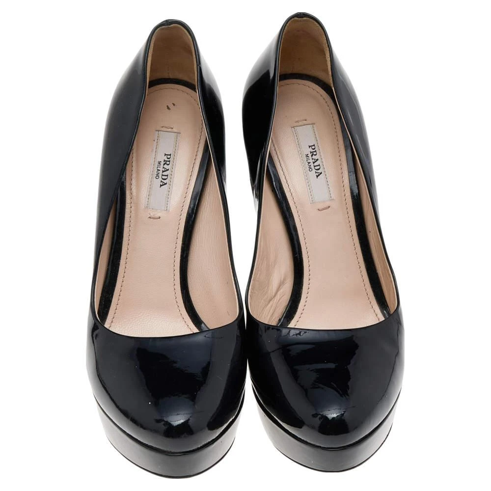 Prada Prada Black Patent Leather Platform Pumps Size 37.5 3