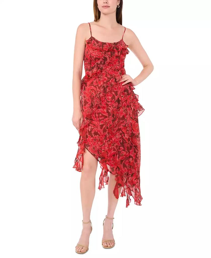 Parker Women's Metallic-Print Asymmetrical Ruffled Midi Dress 1