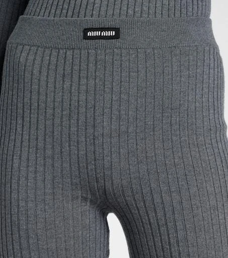 Miu Miu Ribbed-knit wool leggings 4