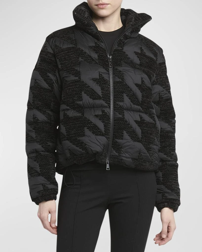 Moncler Evandra Embroidered Houndstooth Puffer Jacket 3