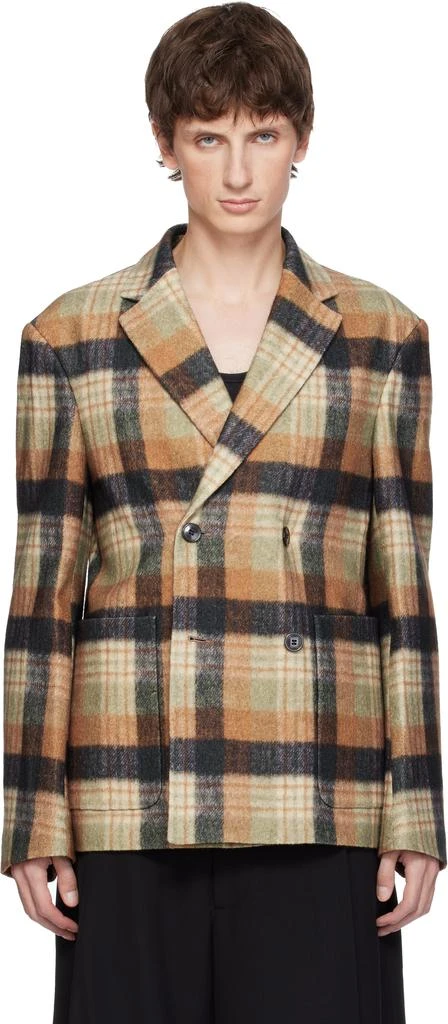 Dries Van Noten Multicolor Boxy Wool Blazer 1