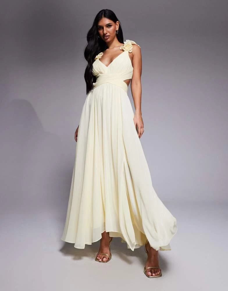 asos lemon bridesmaid dress A-line Off Shoulder Royal Blue Cheap Appliques Long Custom Bridesmaid –  MarryLover main image 0