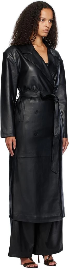 The Frankie Shop Black Tina Faux-Leather Trench Coat 2