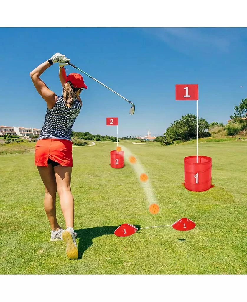HONGGE Outdoor Golf Yard Game Set with Buckets Balls Flags and Storage Bag 3