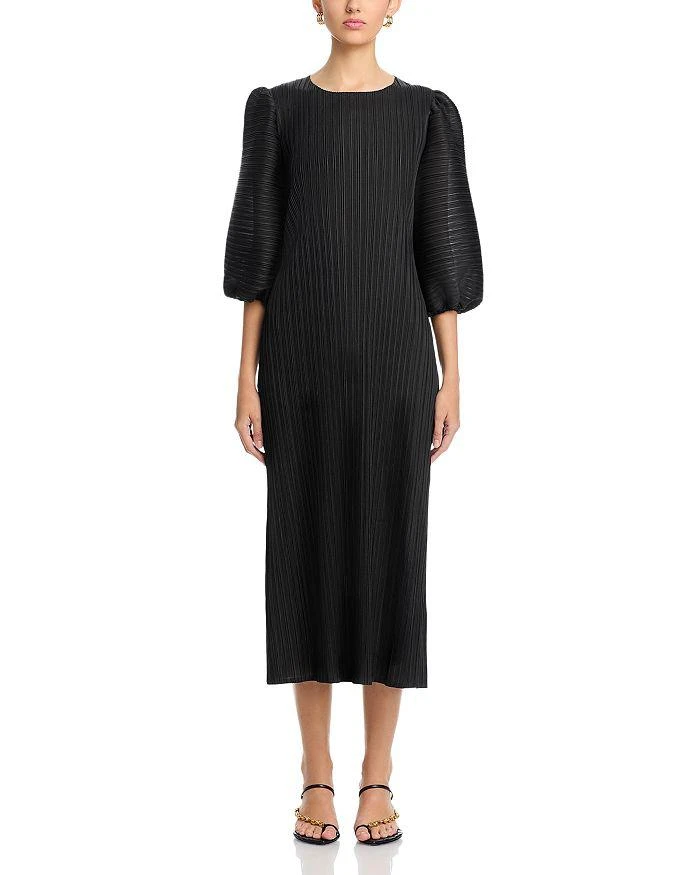 Nancy Yang Puff Sleeve Crinkled Dress 7