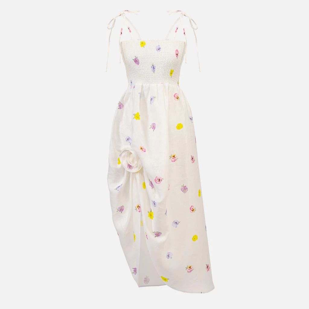Sleeper Atlanta Linen Rosette Strap Dress 3