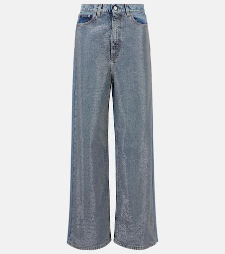 Stella McCartney Crystal-embellished wide-leg jeans 1