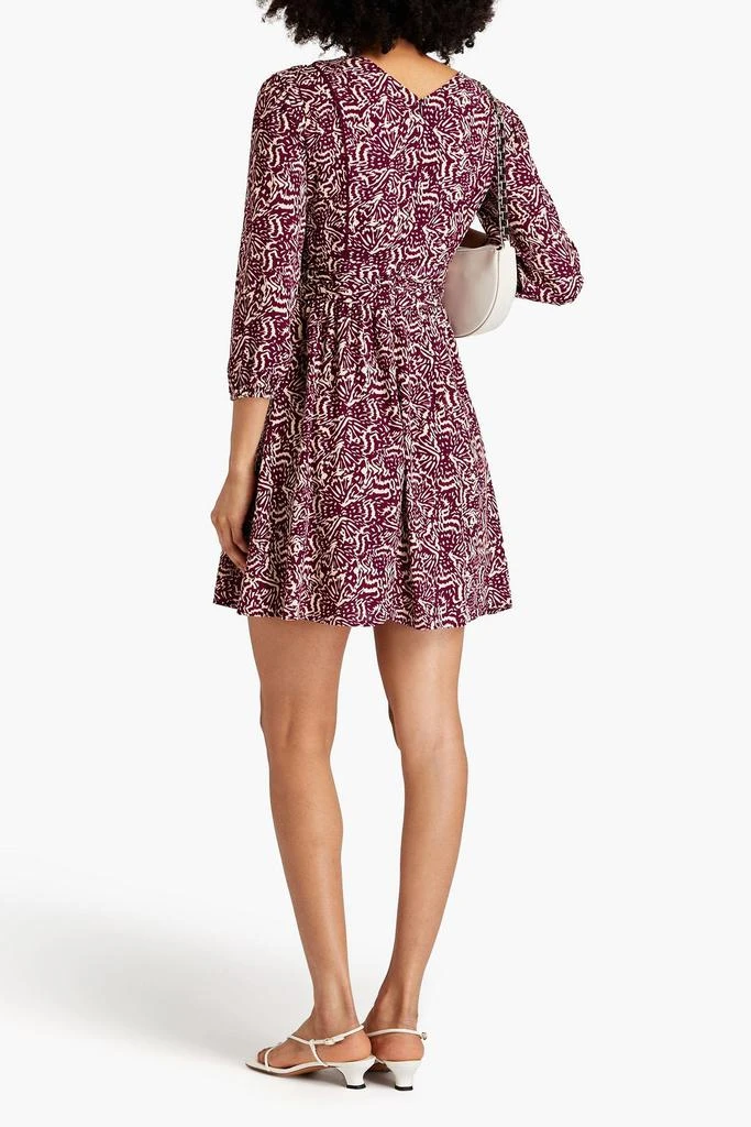 BA&SH Lia pleated printed crepe mini dress 3