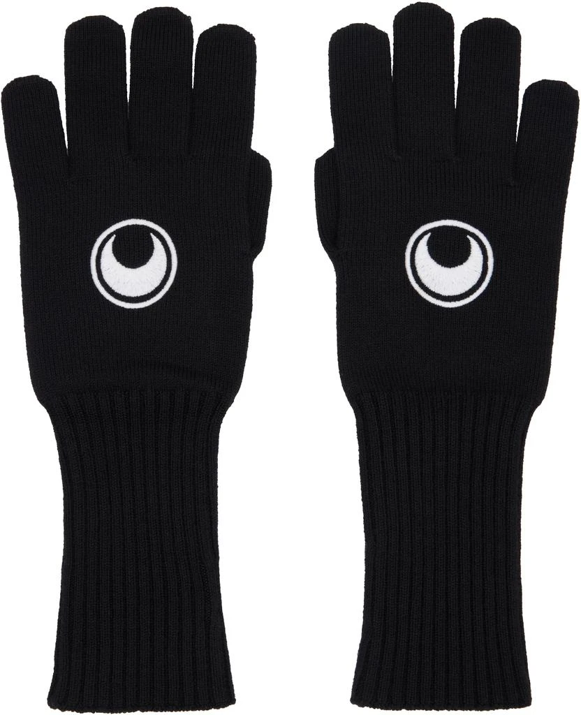 MARINE SERRE Black Moon Logo Knit Long Gloves 1