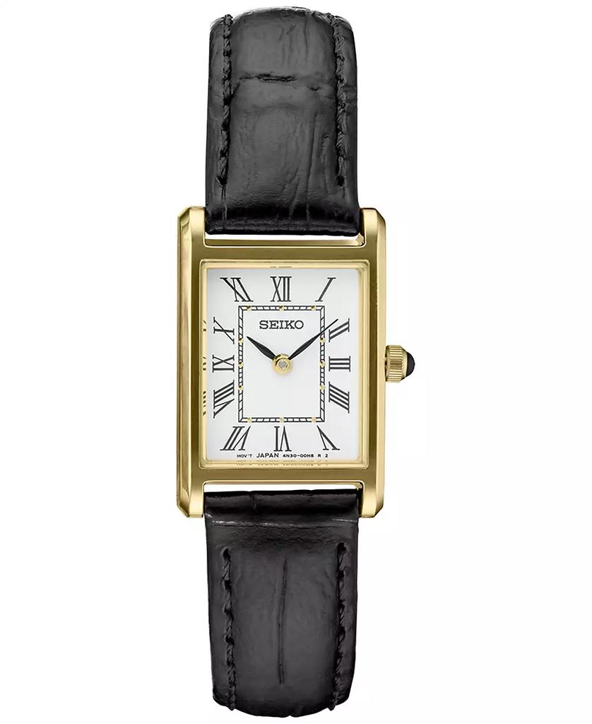 Seiko Women's Essentials Black Leather Strap Watch 19mm