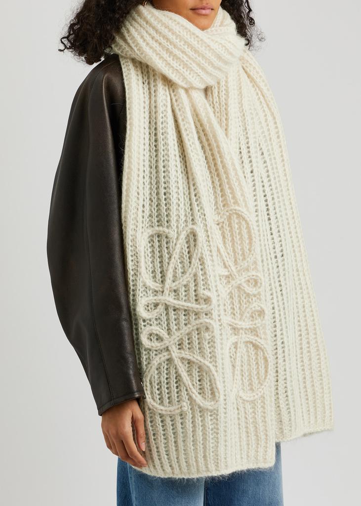 Loewe Anagram ribbed mohair-blend scarf - Scarves - BeyondStyle