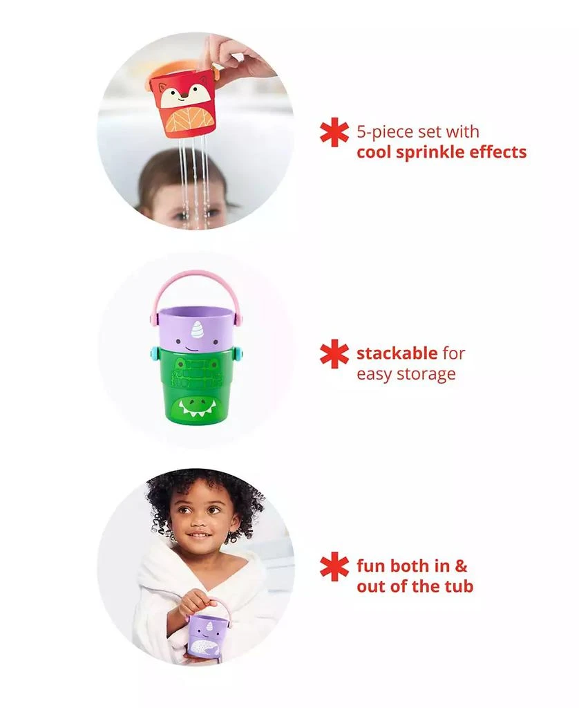 Skip Hop Zoo Stack and Pour Buckets Toy 3
