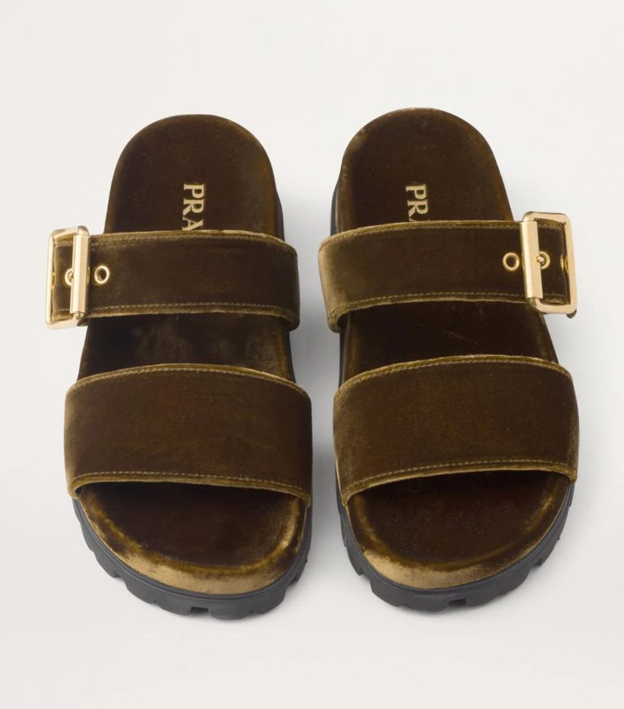 Prada Velvet Buckle Slides 2