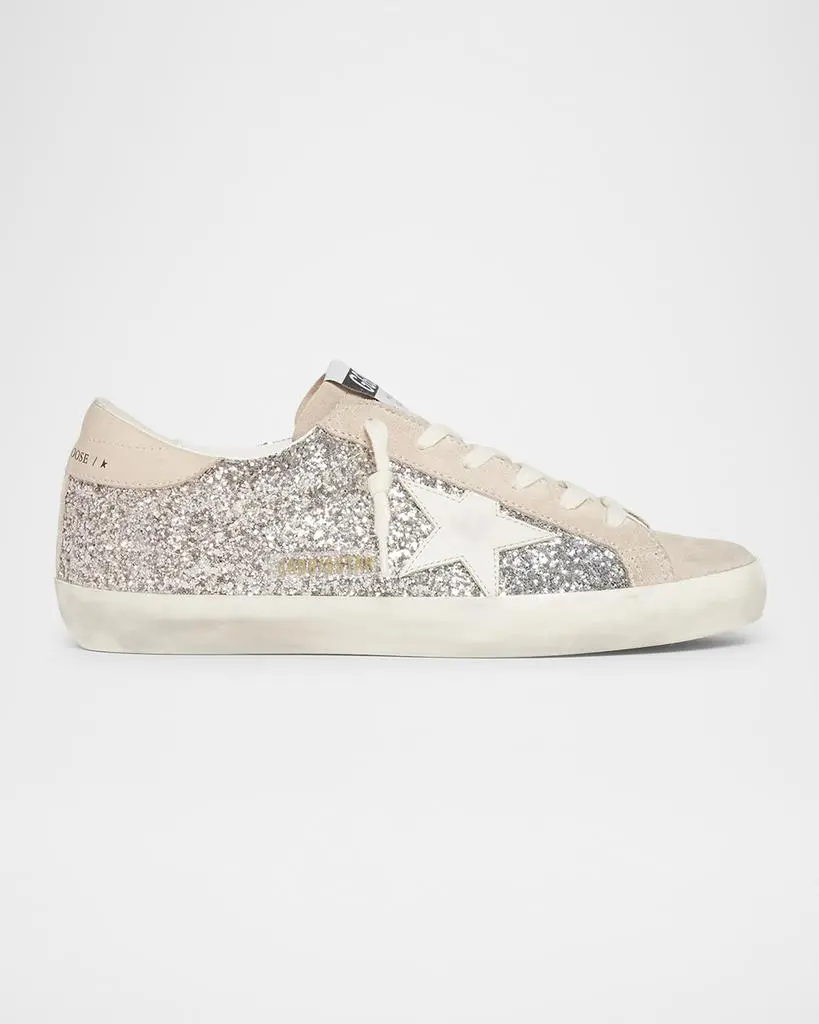 Glitter Golden Goose Bloomingdales Golden Goose Super-Star Glitter Leather Low-Top Sneakers Casual Shoes  Free Shipping BeyondStyle