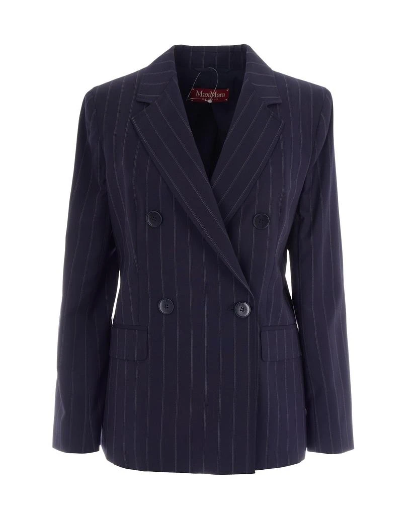 Max Mara Blue Pinstripe Blazer 2