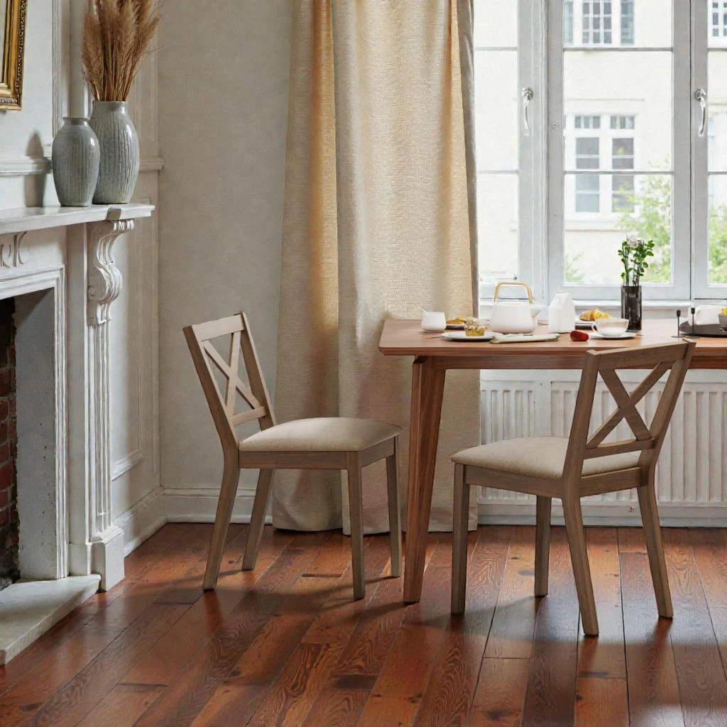 Hivvago Two-Piece Kitchen Chair Set Featuring Comfortable Upholstered Seating