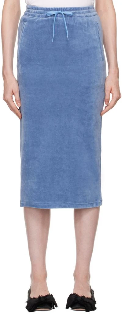 pushBUTTON Blue H-Line Midi Skirt 1