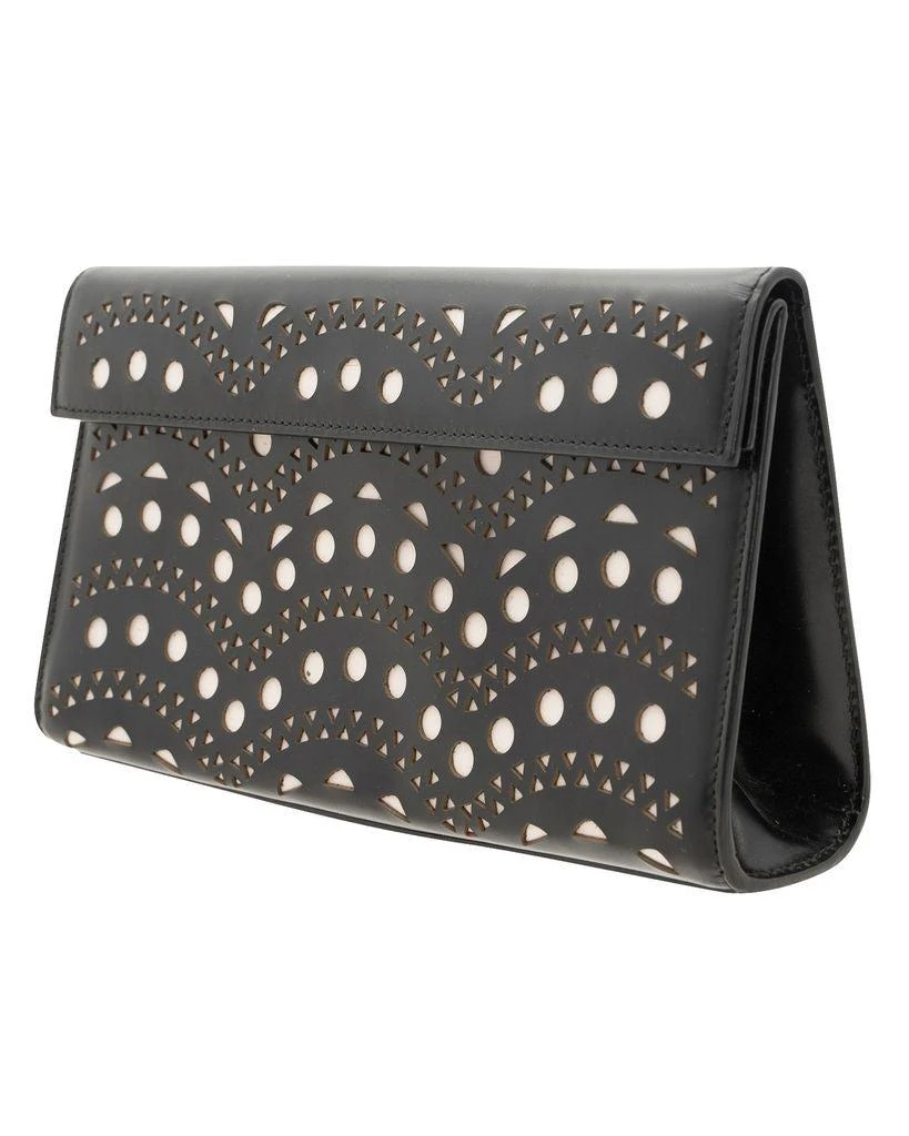 Azzedine Alaia Laser Cut Leather Clutch 1