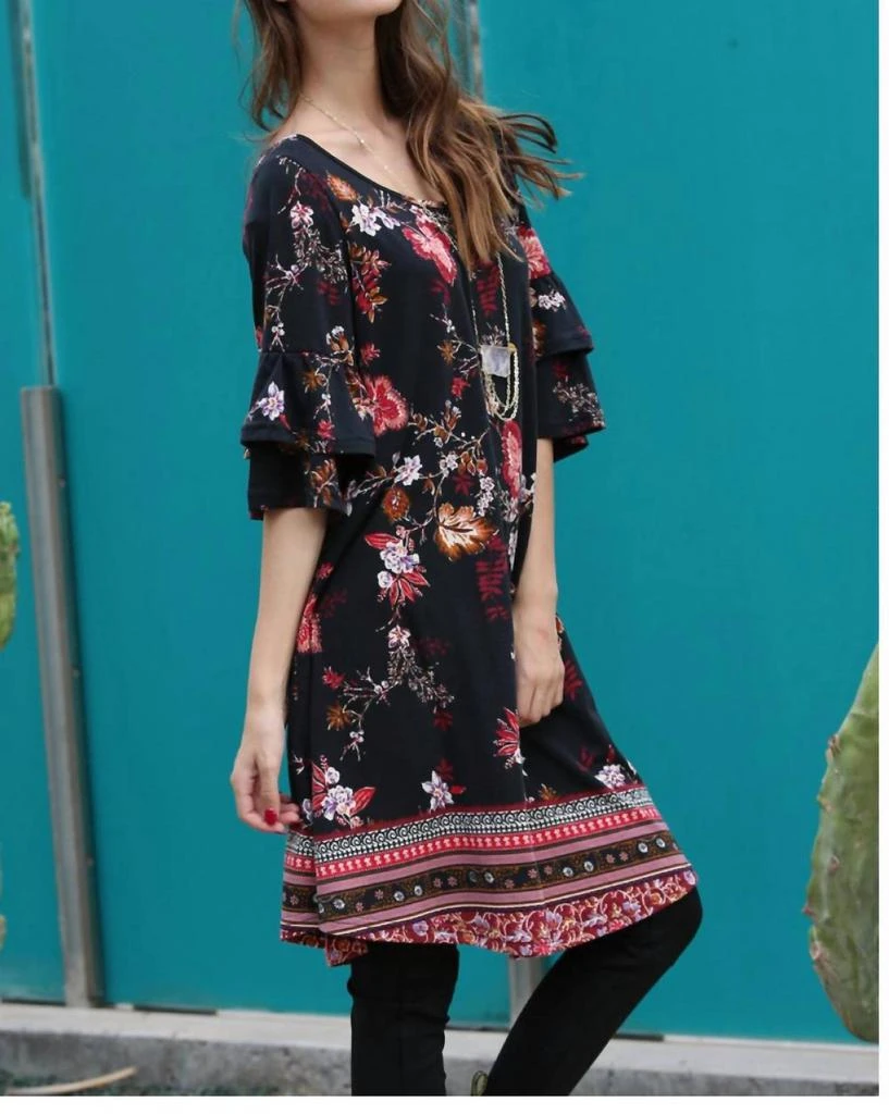 Angie Angie - Floral Double Ruffle Sleeve Dress 2