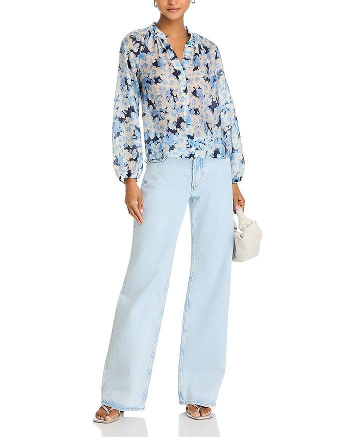 Bella Dahl Floral Print Shirred Collar Blouse